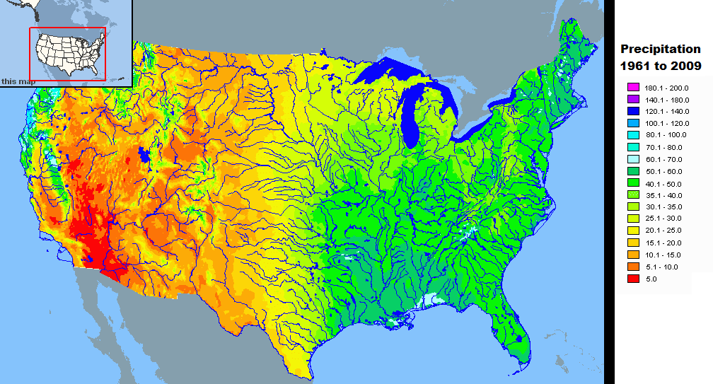 United States Elevation Map With Key