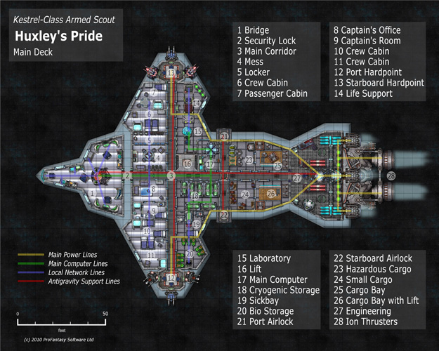 space ship corridor maps