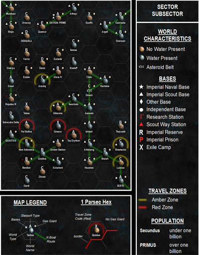 Traveller Subsector Map